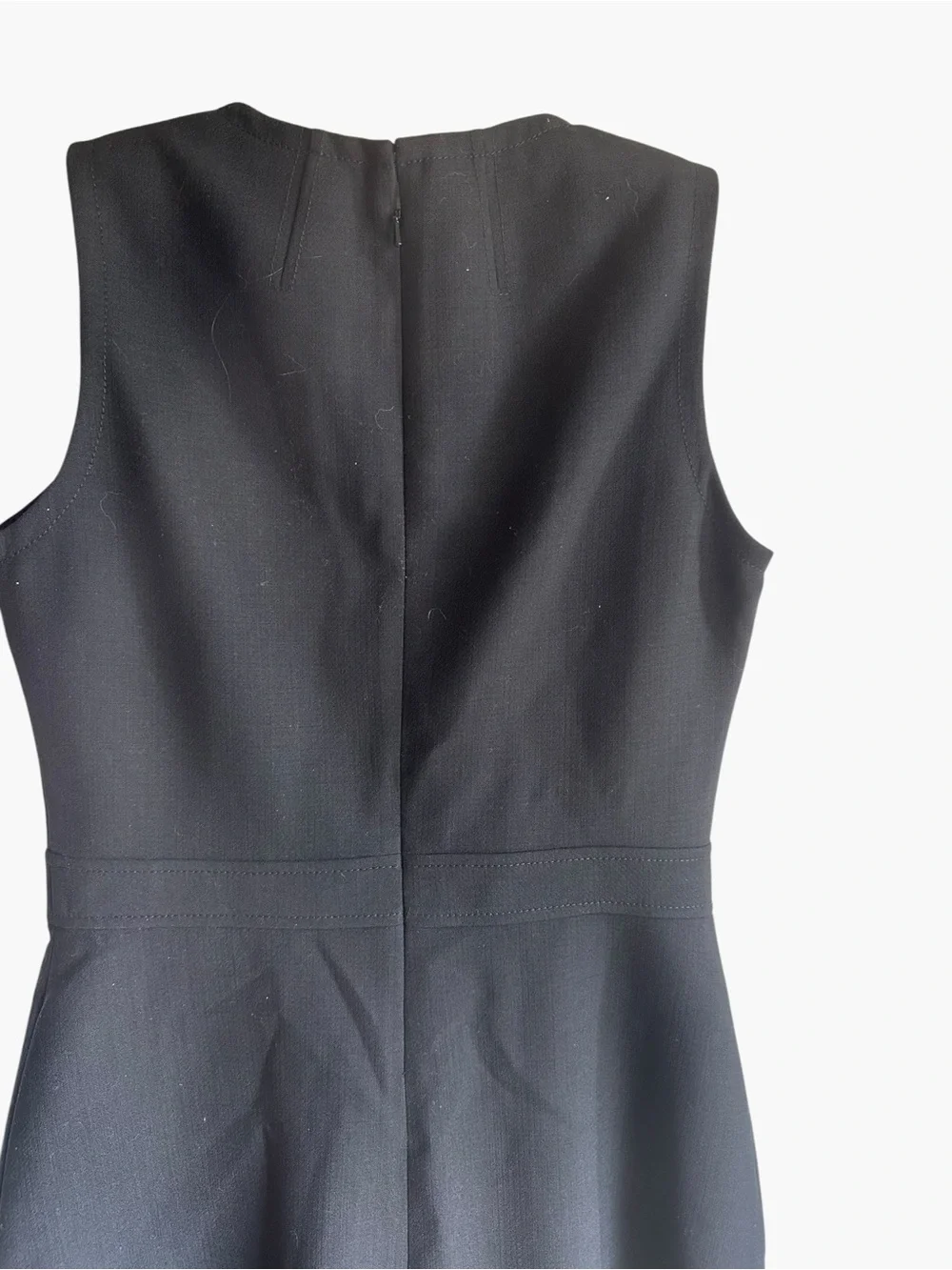 Tory Burch Black Wool Blend Sleeveless Sheath Dress | Size 10 | Pockets - Picture 6 of 11